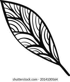 Símbolo de ilustración de línea de árbol de planta de hoja