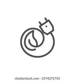 Leaf with plug electric outline icon vector design good for web or mobile app