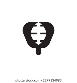 Blatt Podcast Monogramm Logo Design Illustration.