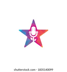 Leaf Podcast Sternform Logo Design Vorlage. Nature Podcast Logo Vorlage Vektor. Podcast Nature Logo.