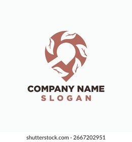 leaf and point logo design concept, plants logos, nature element icon logos