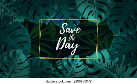 leaf poster background green and dark art