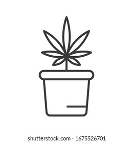 Icono de cannabis en crecimiento. Leaf pot símbolo moderno, simple, vector, icono para el diseño de sitios web, aplicación móvil, ui.  Ilustración vectorial