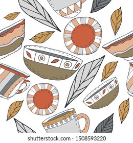 Leaf and pottery pattern for your inspiration