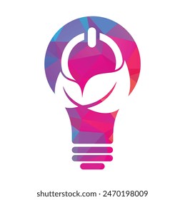 Leaf power button logo design icon vector.