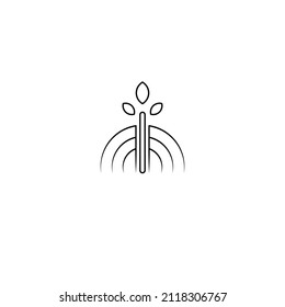 gráfico vectorial de ilustración de icono de potencia de hoja