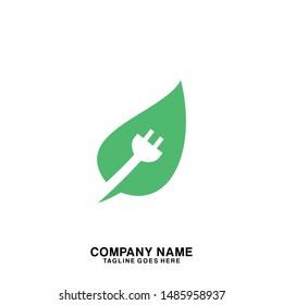 Leaf power logo concept. Leaf energy logo vector