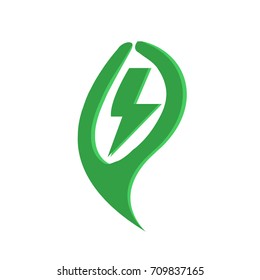 leaf power logo vector