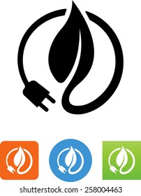 Leaf with power plug icon
