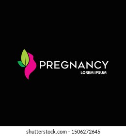 leaf pregnance logo inaliration vector illustration