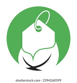 Leaf price tag logo design vector template. ECO and Price Tag Logo illustration.