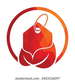 Plantilla vectorial de diseño de logotipo de etiqueta de precio de hoja. Ilustración del logotipo ECO y etiqueta de precio.