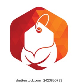 Leaf price tag logo design vector template. ECO and Price Tag Logo illustration.