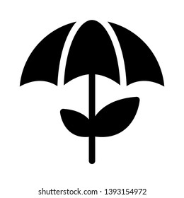 leaf protection vector glyph icon