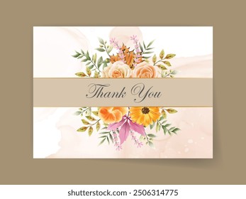 Leaf and pumpkins autumn fall wedding invitation card