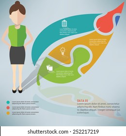 Leaf puzzle design,info graphic design and character,clean vector