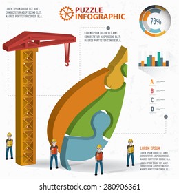 Leaf puzzle info graphic design,three dimension,clean vector