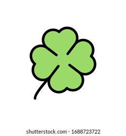 Leaf quatrefoil outline color icon. Simple outline color vector elements of religious holiday for ui and ux, website or mobile application