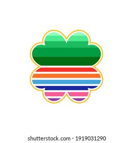 Leaf with rainbow concept design vector 
