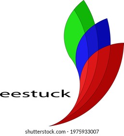 leaf rainbow design with red blue and green color good for your logo