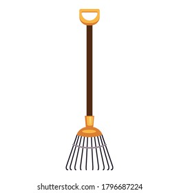 Leaf rake icon. Cartoon of leaf rake vector icon for web design isolated on white background