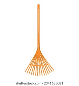 Leaf rake icon cartoon vector. Farm equipment. Plant trowel