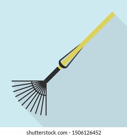 Leaf rake icon. Flat illustration of leaf rake vector icon for web design