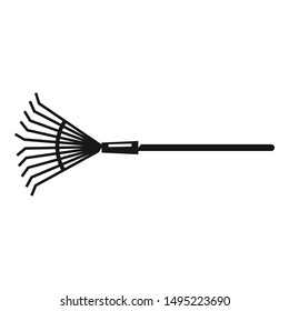 Leaf rake icon. Simple illustration of leaf rake vector icon for web design isolated on white background