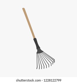 Leaf rake. White background. Vector illustration. EPS 10.