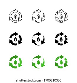 Leaf Recycle Icon : Suitable for Environment Theme, Plant Theme, Infographics and Other Graphic Related Assets.