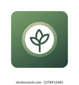 vektor del botón del logotipo del reciclado de hojas