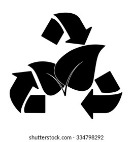 leaf recycle sign vector icon