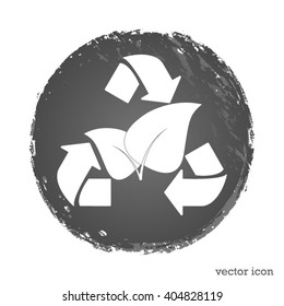 leaf recycle sign vector icon