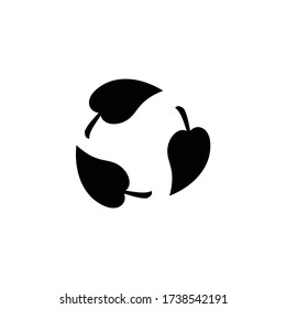 Leaf recycling icon symbol vector