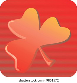 a leaf in red background	