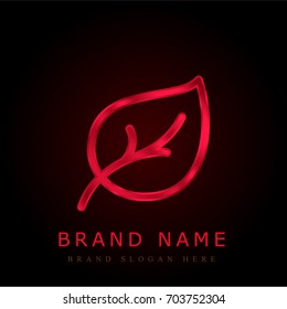 Leaf red chromium metallic logo