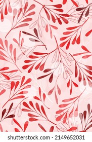 Leaf red color artwork vector illustration design wallpaper background collection