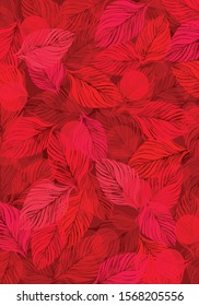 Leaf red color pattern vector illustration design wallpaper background