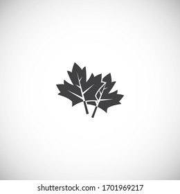 Icono relacionado con la hoja en el fondo para diseño gráfico y web. Símbolo de concepto de ilustración creativa para aplicación web o móvil.