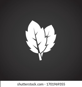 Leaf related icon on background for graphic and web design. Creative illustration concept symbol for web or mobile app.