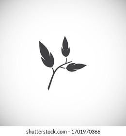 Icono relacionado con la hoja en el fondo para diseño gráfico y web. Símbolo de concepto de ilustración creativa para aplicación web o móvil.