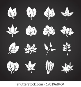 Leaf related icons set on background for graphic and web design. Creative illustration concept symbol for web or mobile app.