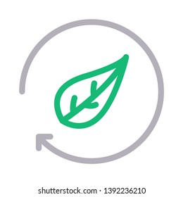 leaf reload vector color line icon