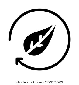 leaf reload vector glyph icon