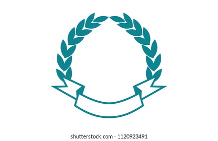 Leaf Ribbon Shield Template Blank