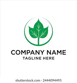 logo de hoja y anillo, inspiración de diseño, ilustración, Vector