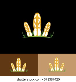 leaf and rock vector icon logo or classic