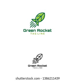 Leaf rocket logo template sticker