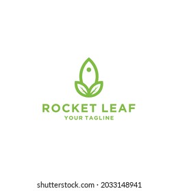 leaf rocket logo. rocket vector