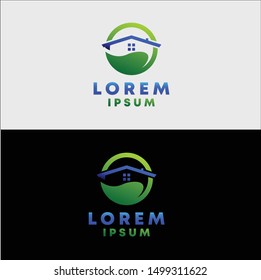 leaf and roof logo vector for real estate download